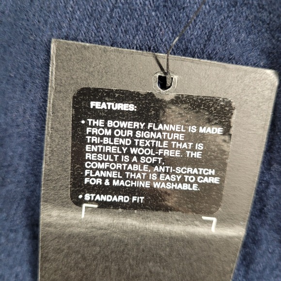 Brixton Bowery Flannel Button Up Shirt Men's Large Navy Blue Casual Comfort NWT - Picture 8 of 9